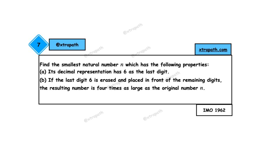 "IMO 1962 Problem Solution: Smallest Number with Digit Shift Property"